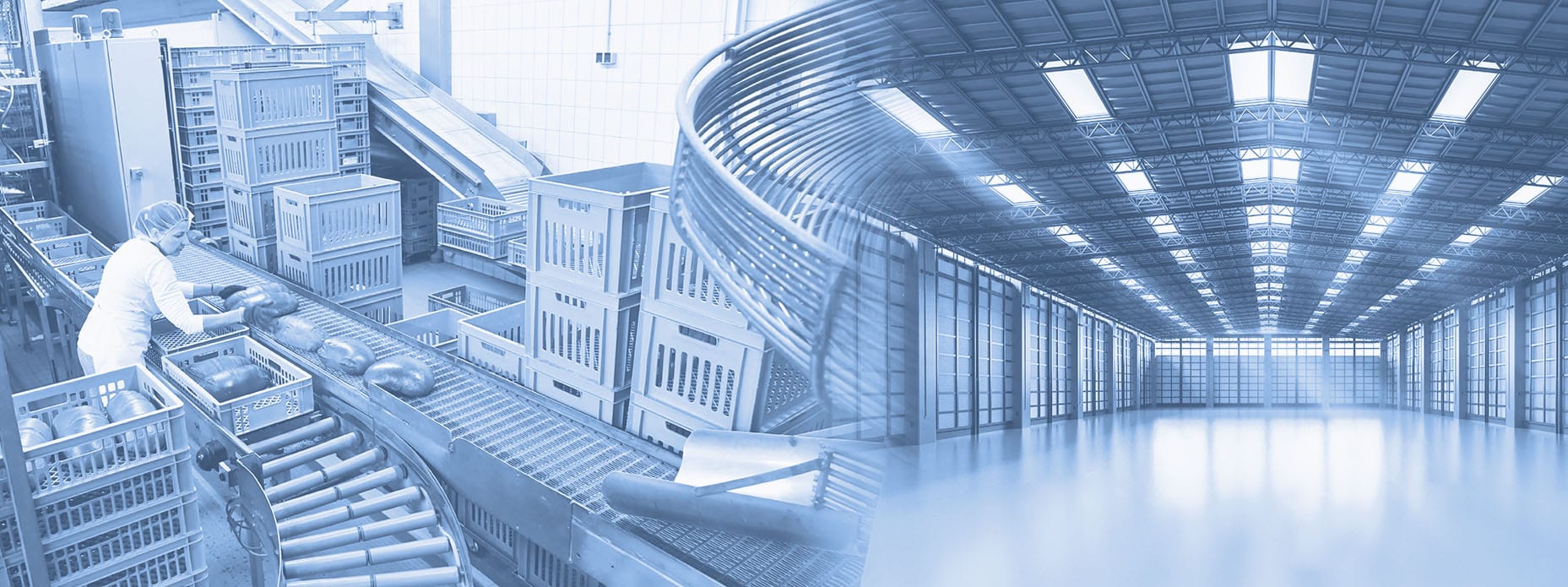 Used food machinery and an empty factory site